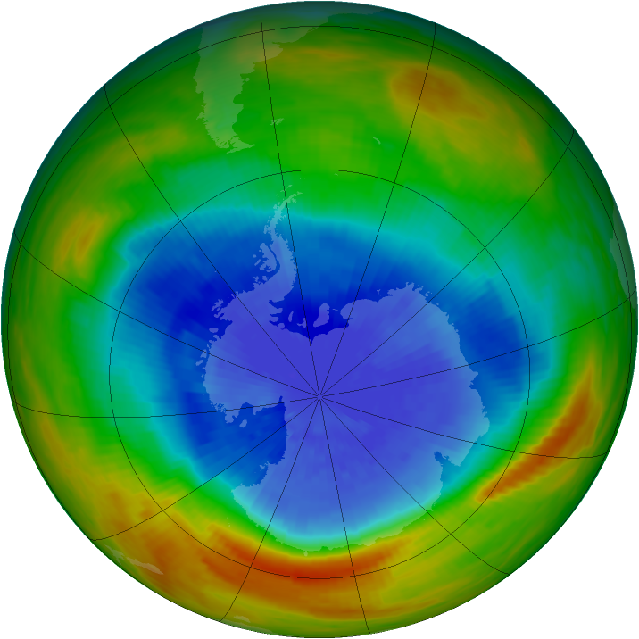 Antarctic ozone map for 26 September 1984